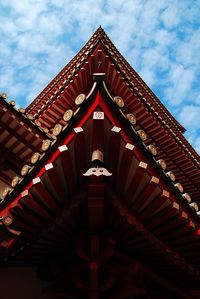 Low angle view of temple against sky