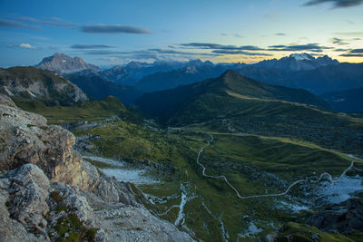 Scenic view of mountains against sky