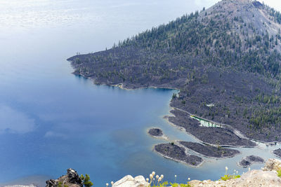High angle view of crater lake national park