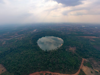 Aerial view of landscape against sky