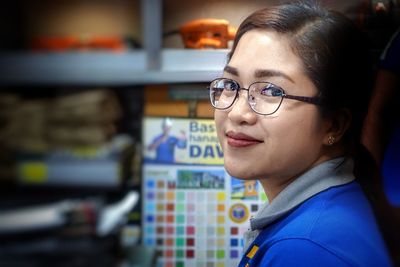 Close-up portrait of young woman