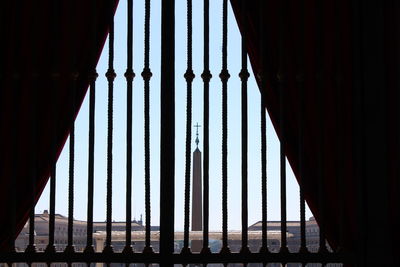 Low angle view of sky seen through window