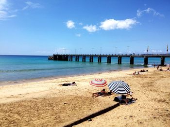 Scenic view of beach against sky