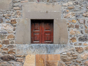 Closed door of old building