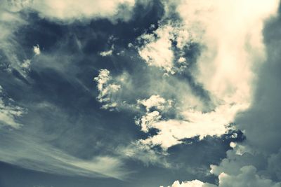 Low angle view of cloudy sky