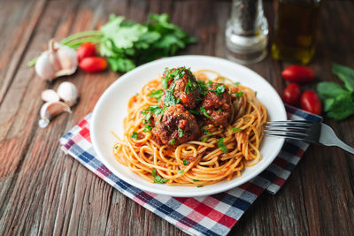 Food on table