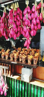 Various fruits for sale at market stall