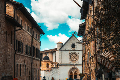 Low angle view of buildings against sky