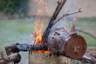 Close-up of bonfire