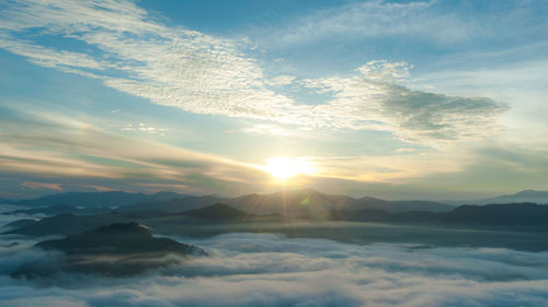 Scenic view of cloudscape against sky during sunset