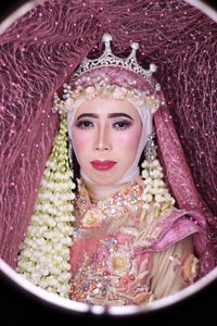 Portrait of bride during wedding ceremony