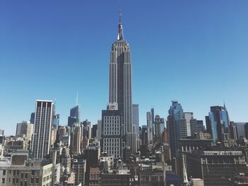 Low angle view of empire state building