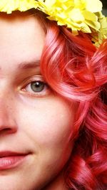 Close-up portrait of beautiful young woman