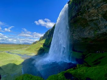 Scenic view of waterfall