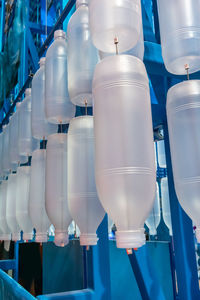 Low angle view of pipes in industry