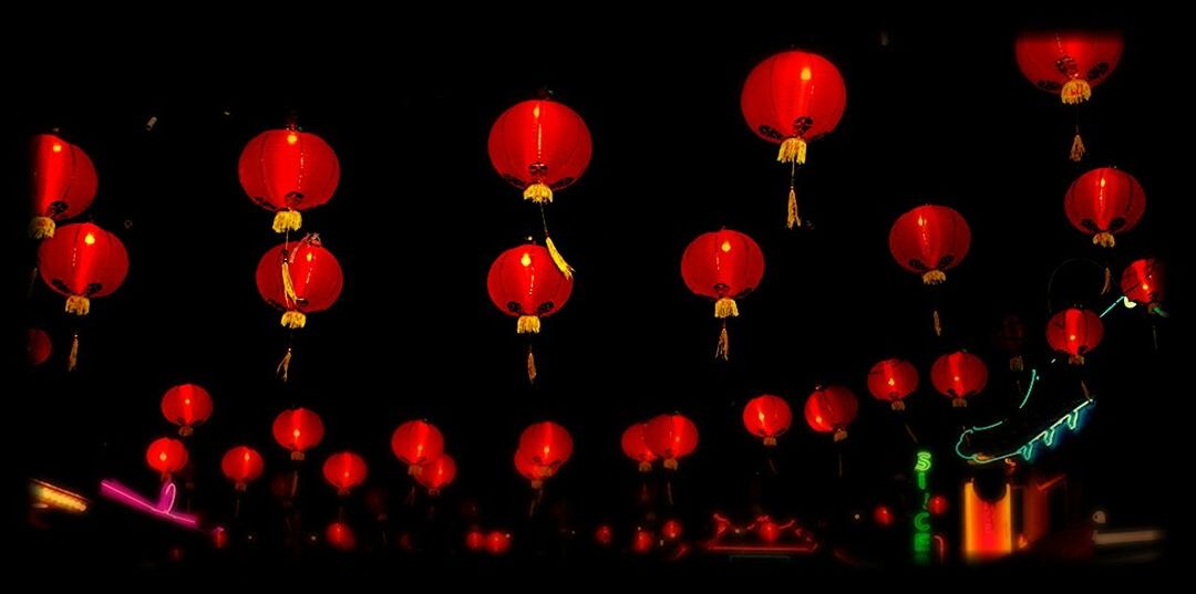 illuminated, lighting equipment, in a row, red, night, hanging, decoration, indoors, celebration, repetition, multi colored, lantern, abundance, large group of objects, low angle view, side by side, light - natural phenomenon, traditional festival, tradition, cultures