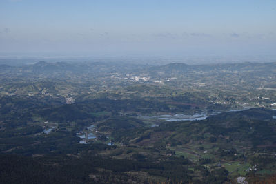 High angle view of landscape against sky