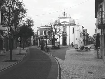 Road along buildings