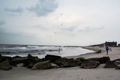 Scenic view of beach against sky