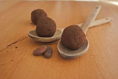 Close-up of dessert on table