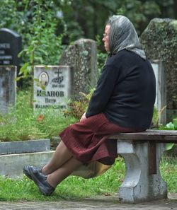 Woman sitting outdoors