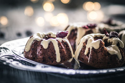 Close-up of cakes in container