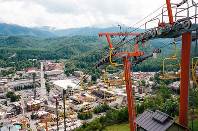 High angle view of townscape against sky