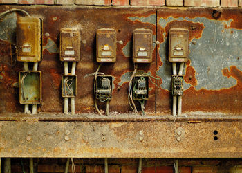 Close-up of abandoned box