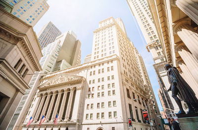 Low angle view of buildings in city