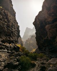 Scenic view of mountains against clear sky