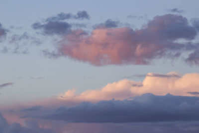 Low angle view of dramatic sky during sunset