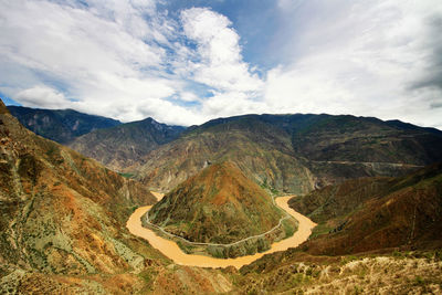 Scenic view of mountains against sky