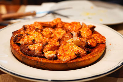 Pulpo a la gallega  or pulpo á feira, galician-style cooked octopus, very popular spanish tapas