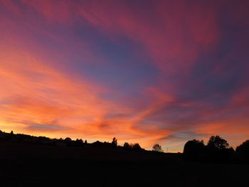 Scenic view of dramatic sky during sunset