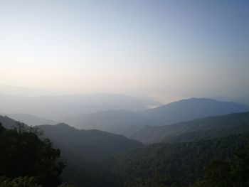 Scenic view of mountains against clear sky