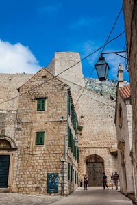 People walking at the beautiful alleys in the walled old town of dubrovnik