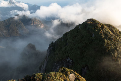 Low angle view of mountain against sky