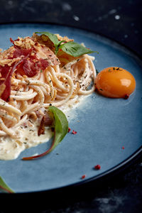 Close-up of food served in plate