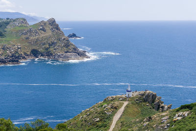 High angle view of sea against sky