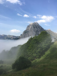 Scenic view of mountains against sky
