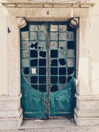 Close-up of abandoned window