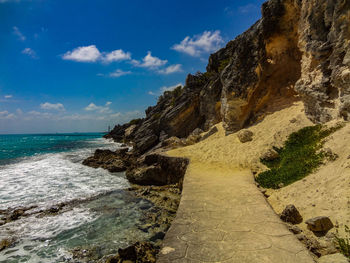 Scenic view of beach against sky