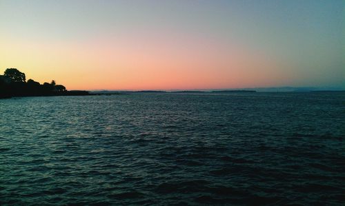 Scenic view of sea at sunset