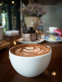 Close-up of coffee on table