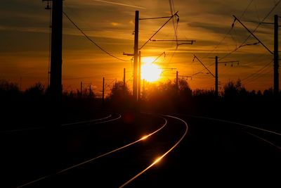 Railroad tracks at sunset