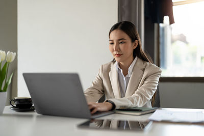 Businesswoman working at office