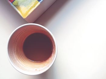 Close-up of object over white background