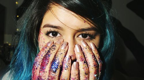 Close-up portrait of young woman