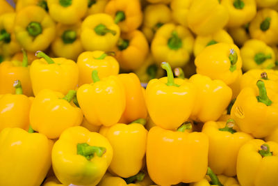 Full frame shot of yellow bell peppers