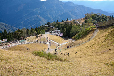 Scenic view of landscape and mountains